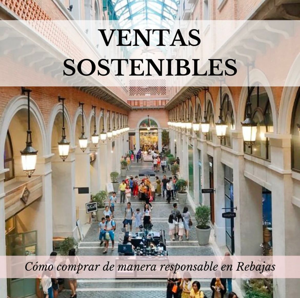 Galería comercial con el texto «Ventas sostenibles»