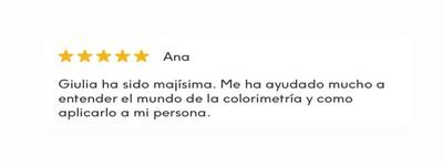 Captura de reseña de una clienta de Giulimage (2)